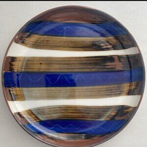 Vintage Mid Century Modern Dansk Striped Stoneware Plate Scandinavian 8 inch